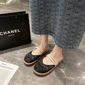 Xajzpa Slippers Women Summer Shoes Cover Toe Pantofle Slides Retro Fisherman Slippers Women Summer Shoes Pantofle Slides Cover Toe